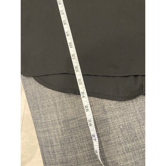 Sweet Rain Black Thin Short Sleeve Tie Front Keyhole Blouse Sz M - Picture 7 of 9